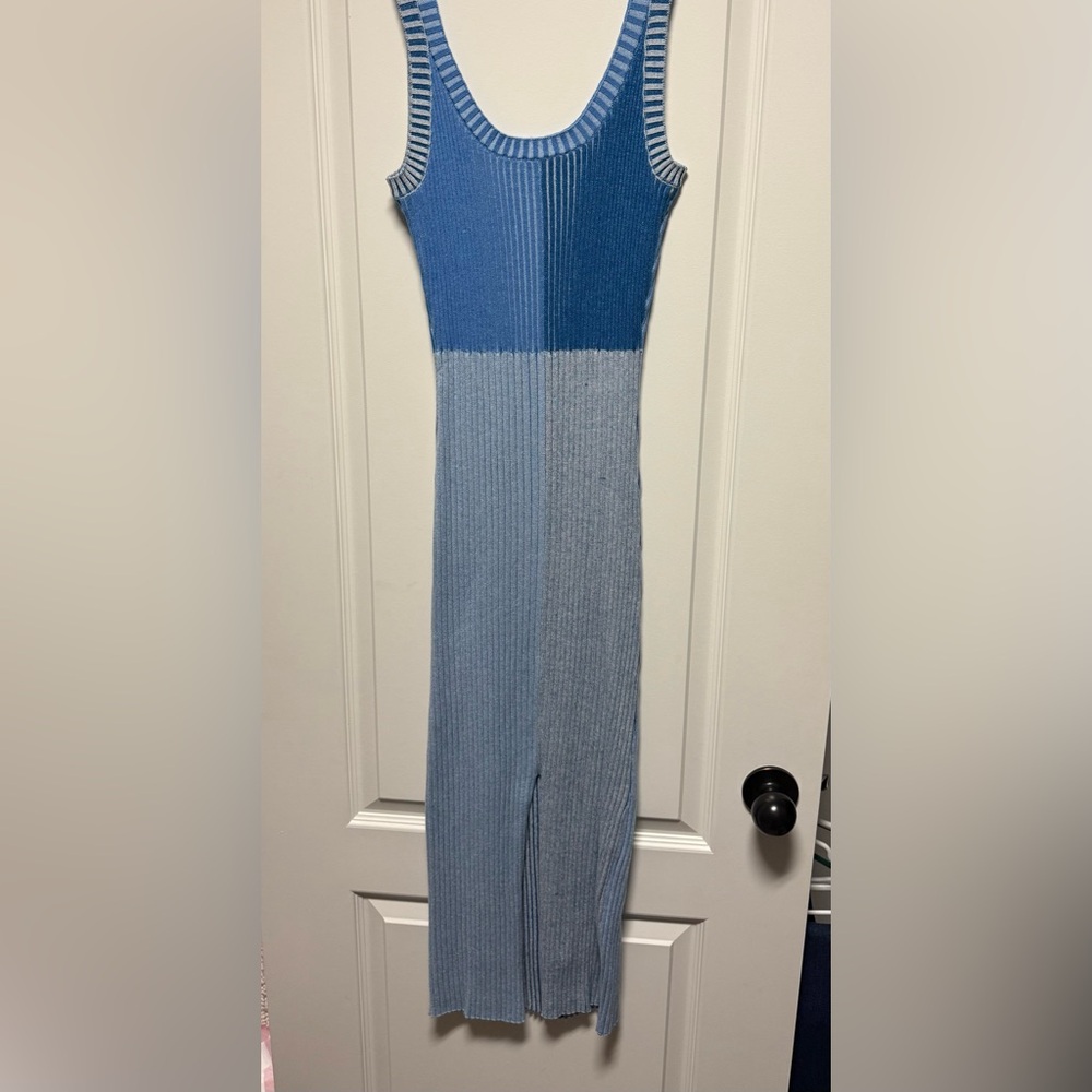 Lulu's Striped Blue Knit Dress - Picture 2 of 6